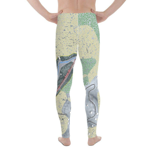 Ober Gatlinburg, Tennessee Ski Trail Map Men's Base Layer Bottom - Powderaddicts