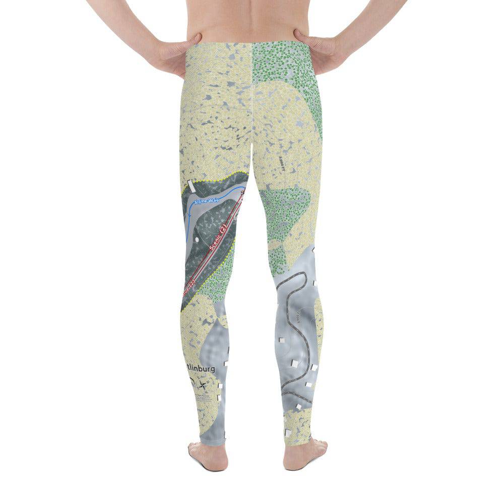 Ober Gatlinburg, Tennessee Ski Trail Map Men's Base Layer Bottom - Powderaddicts