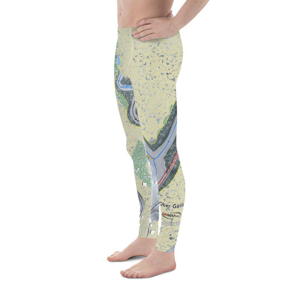 Ober Gatlinburg, Tennessee Ski Trail Map Men's Base Layer Bottom - Powderaddicts