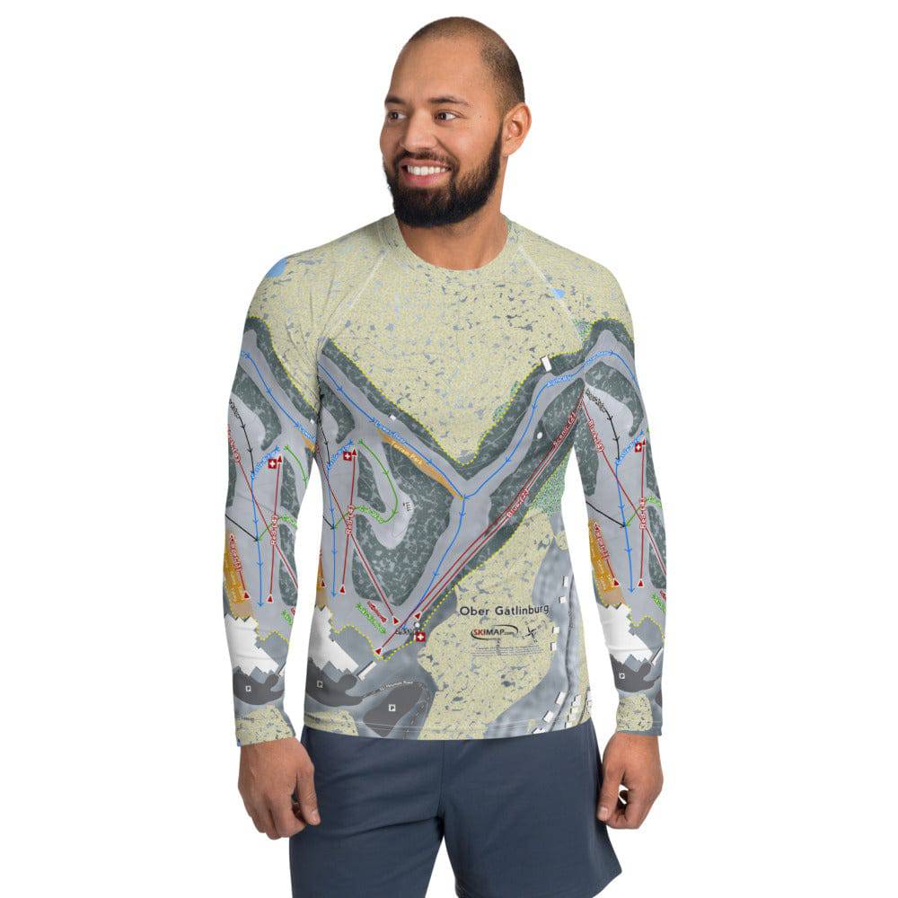 Ober Gatlinburg, Tennessee Ski Trail Map Men's Base Layer Top