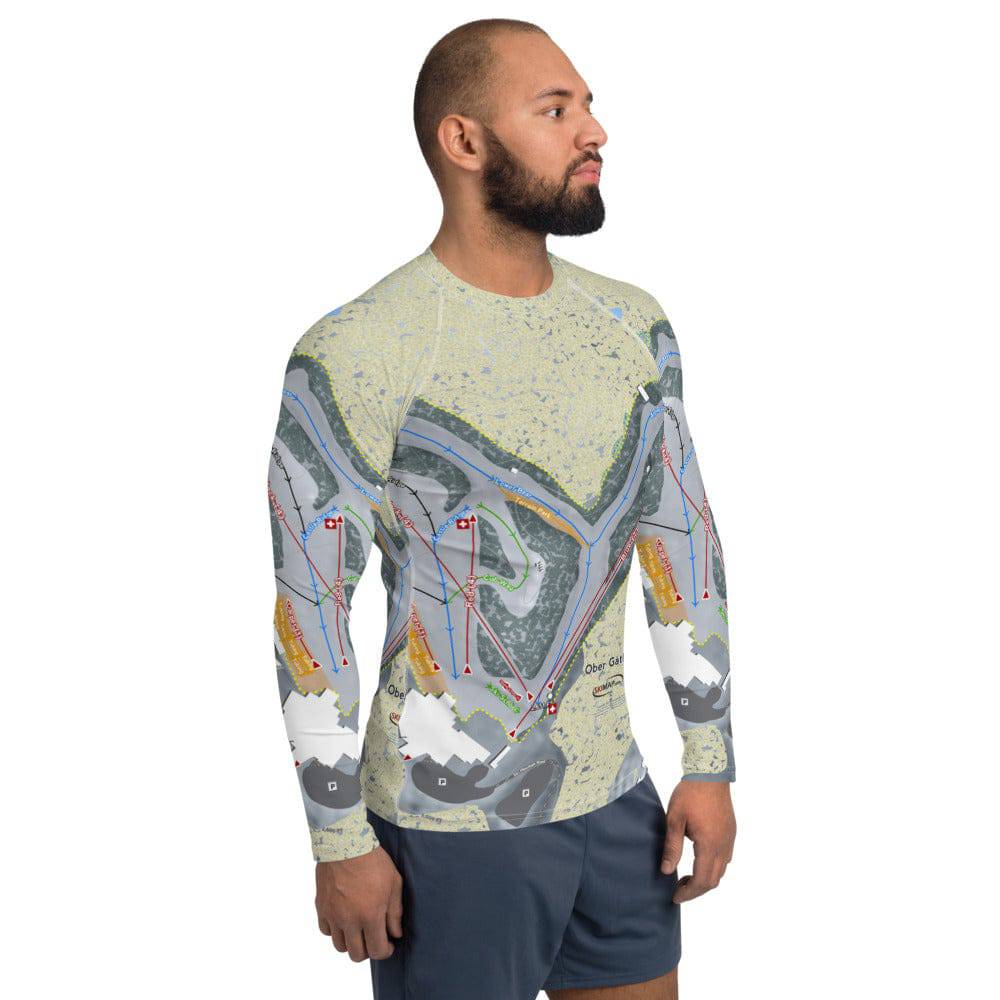 Ober Gatlinburg, Tennessee Ski Trail Map Men's Base Layer Top - Powderaddicts