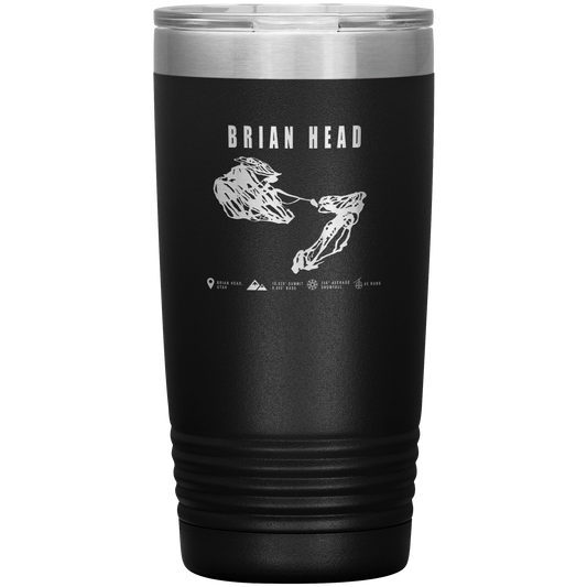 Brian Head,Utah Ski Trail Map 20oz Tumbler - Powderaddicts