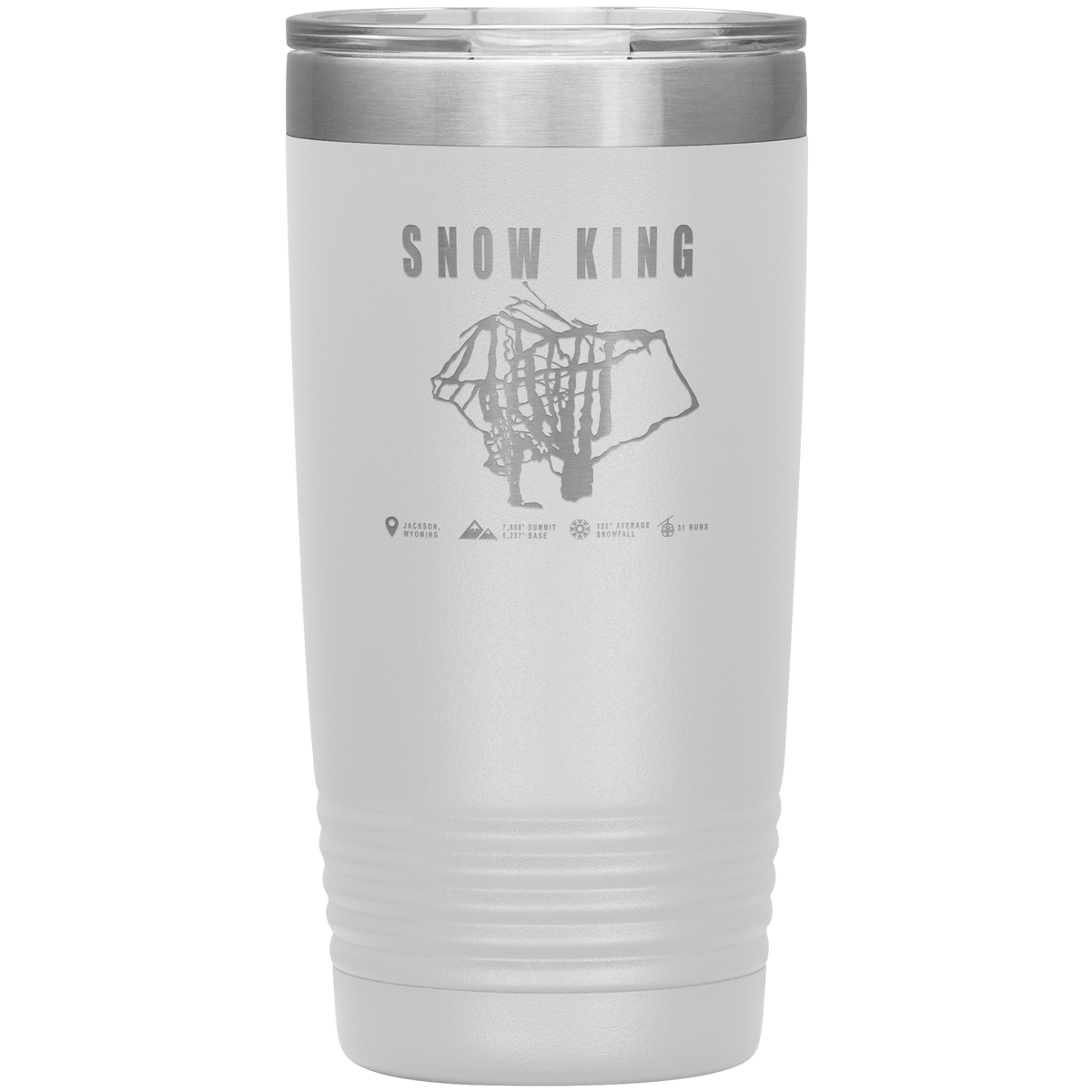 Snow King Wyoming Ski Trail Map 20oz Tumbler - Powderaddicts