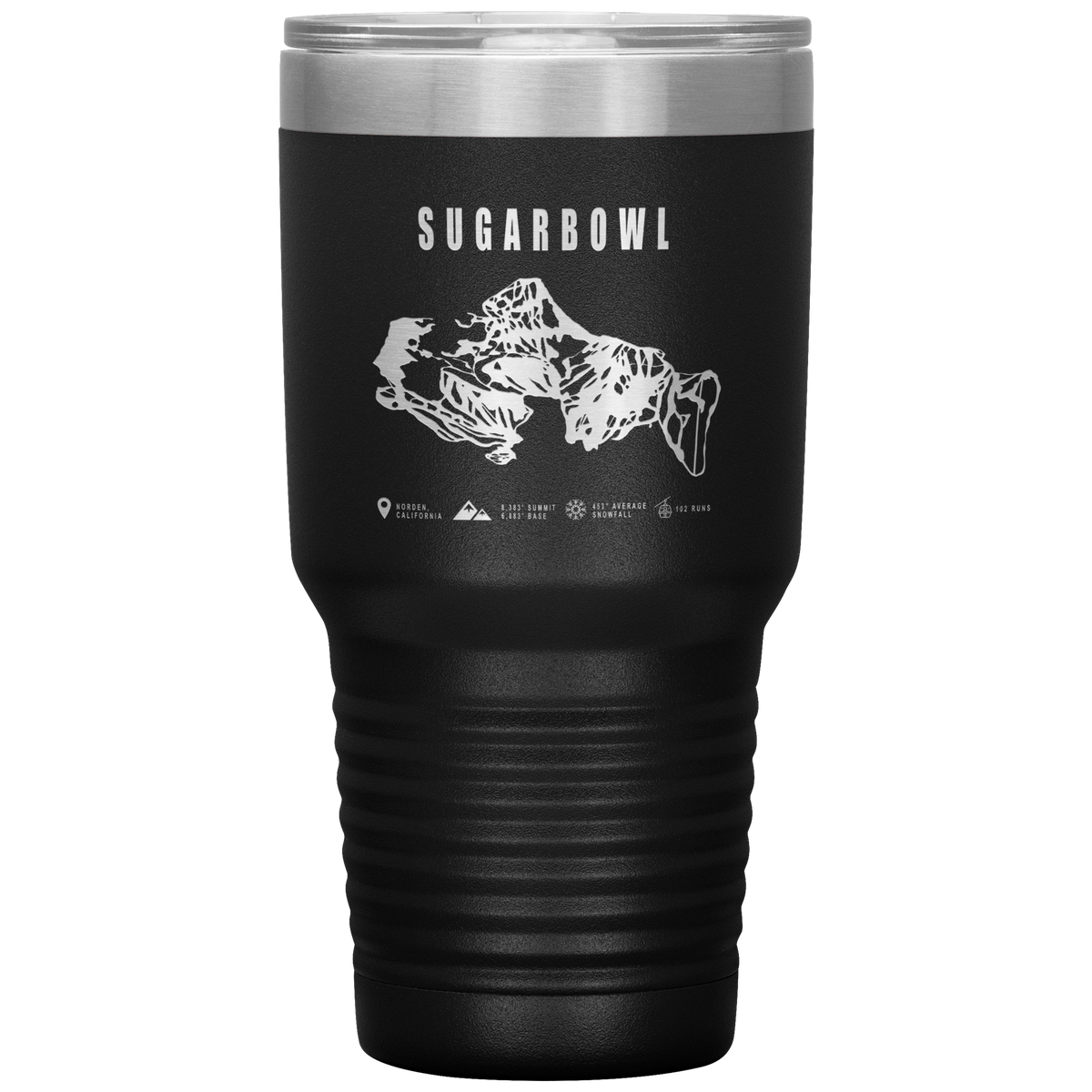 Sugarbowl, California Ski Trail Map 30oz Tumbler - Powderaddicts