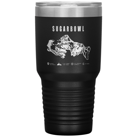 Sugarbowl, California Ski Trail Map 30oz Tumbler - Powderaddicts