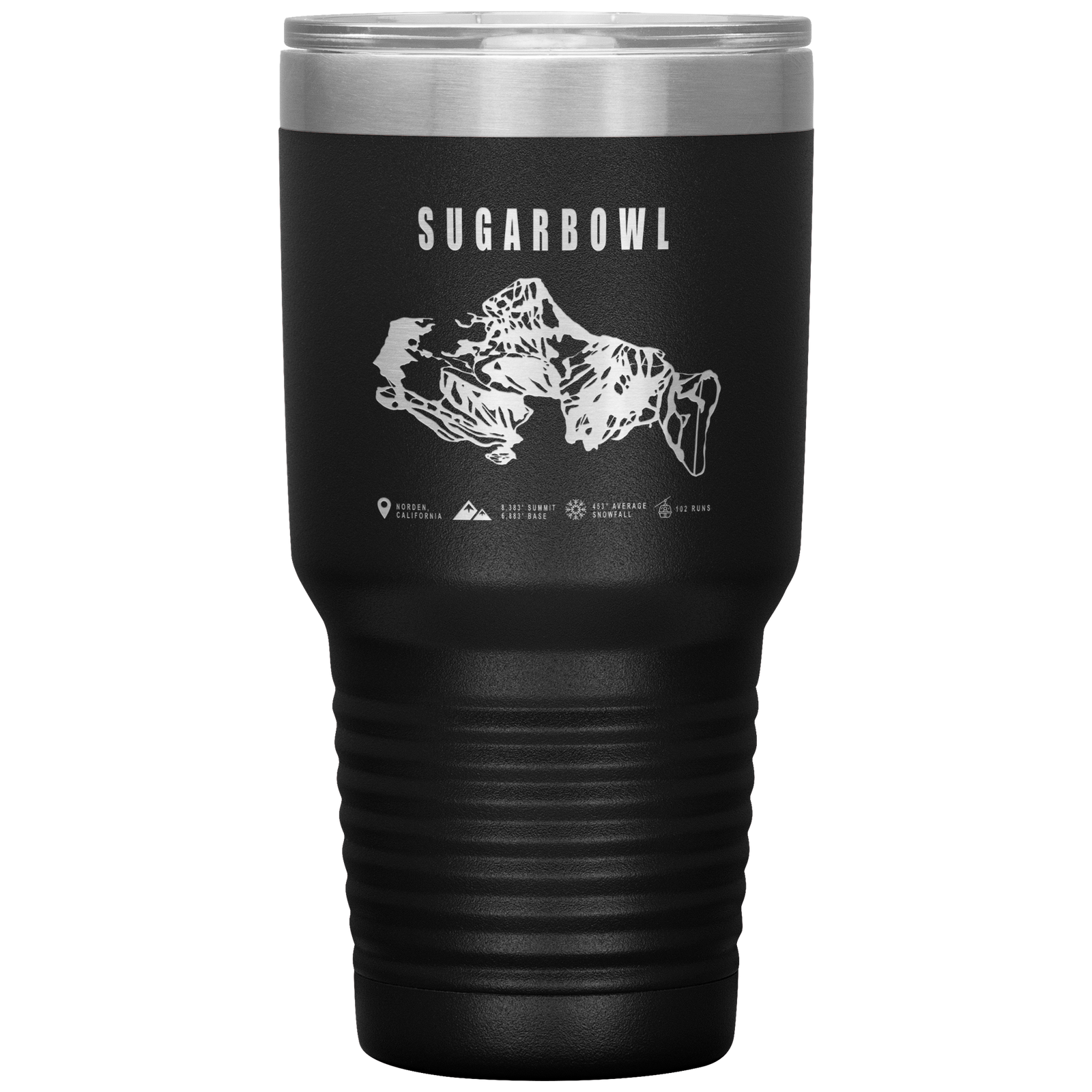 Sugarbowl, California Ski Trail Map 30oz Tumbler - Powderaddicts