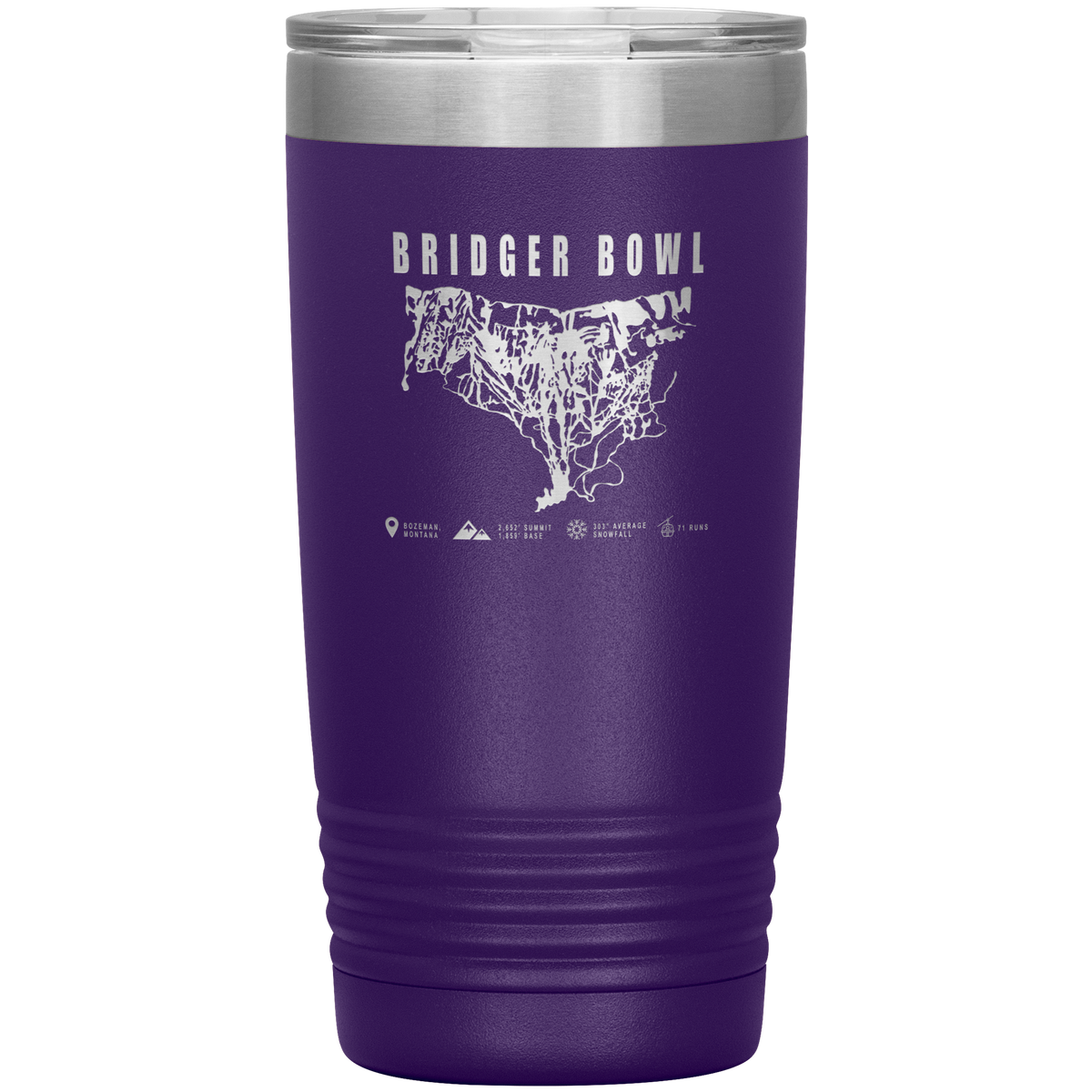 Bridger Bowl Montana Ski Trail Map 20oz Tumbler - Powderaddicts