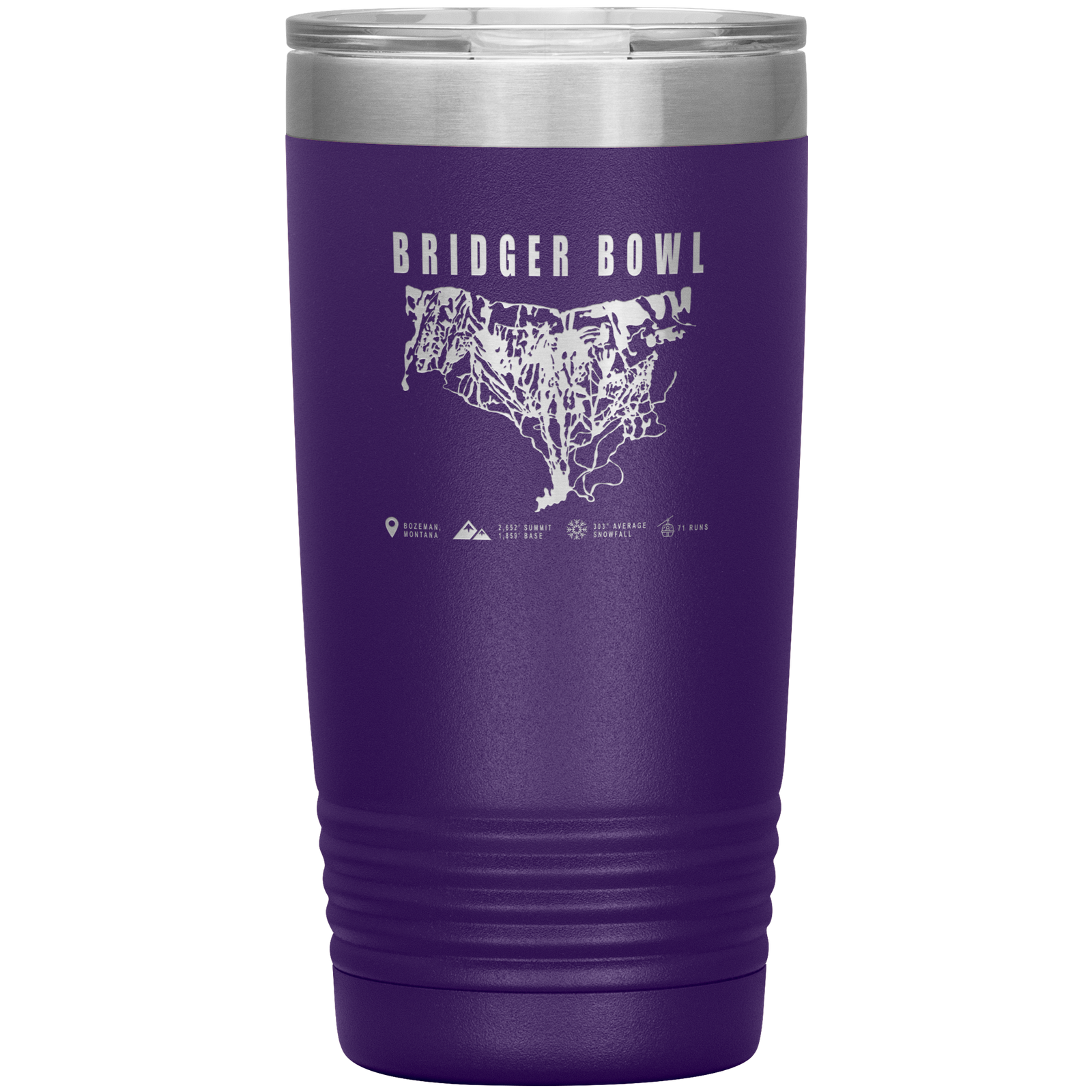 Bridger Bowl Montana Ski Trail Map 20oz Tumbler - Powderaddicts