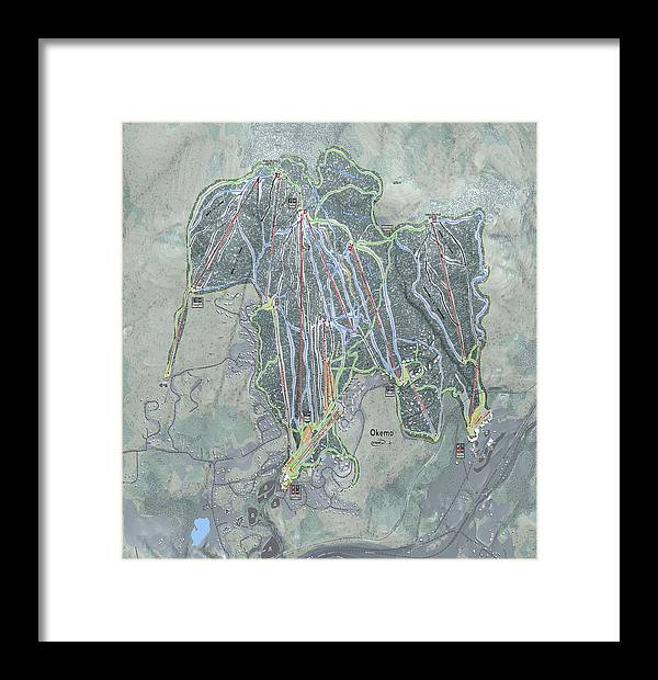 Okemo Ski Trail Map - Framed Print - Powderaddicts