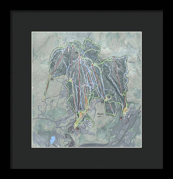 Okemo Ski Trail Map - Framed Print - Powderaddicts