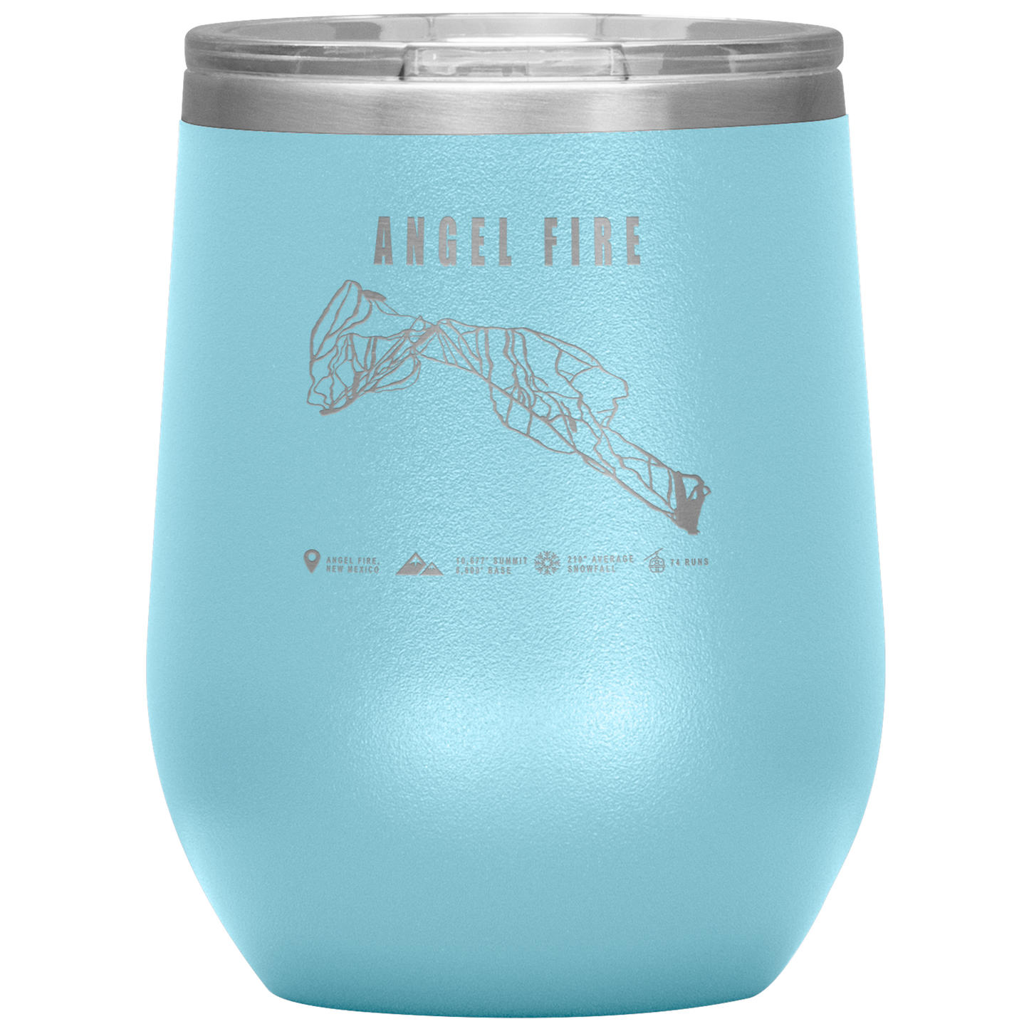 Angel Fire, New Mexico Ski Trail Map Wine 12oz Tumbler - Powderaddicts