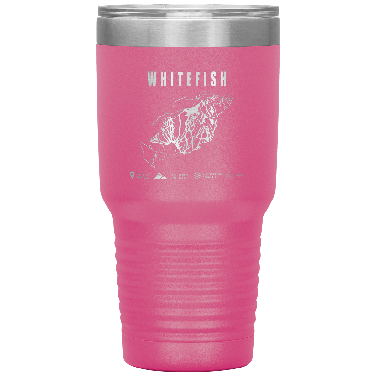 Whitefish Montana Ski Trail Map 30oz Tumbler - Powderaddicts