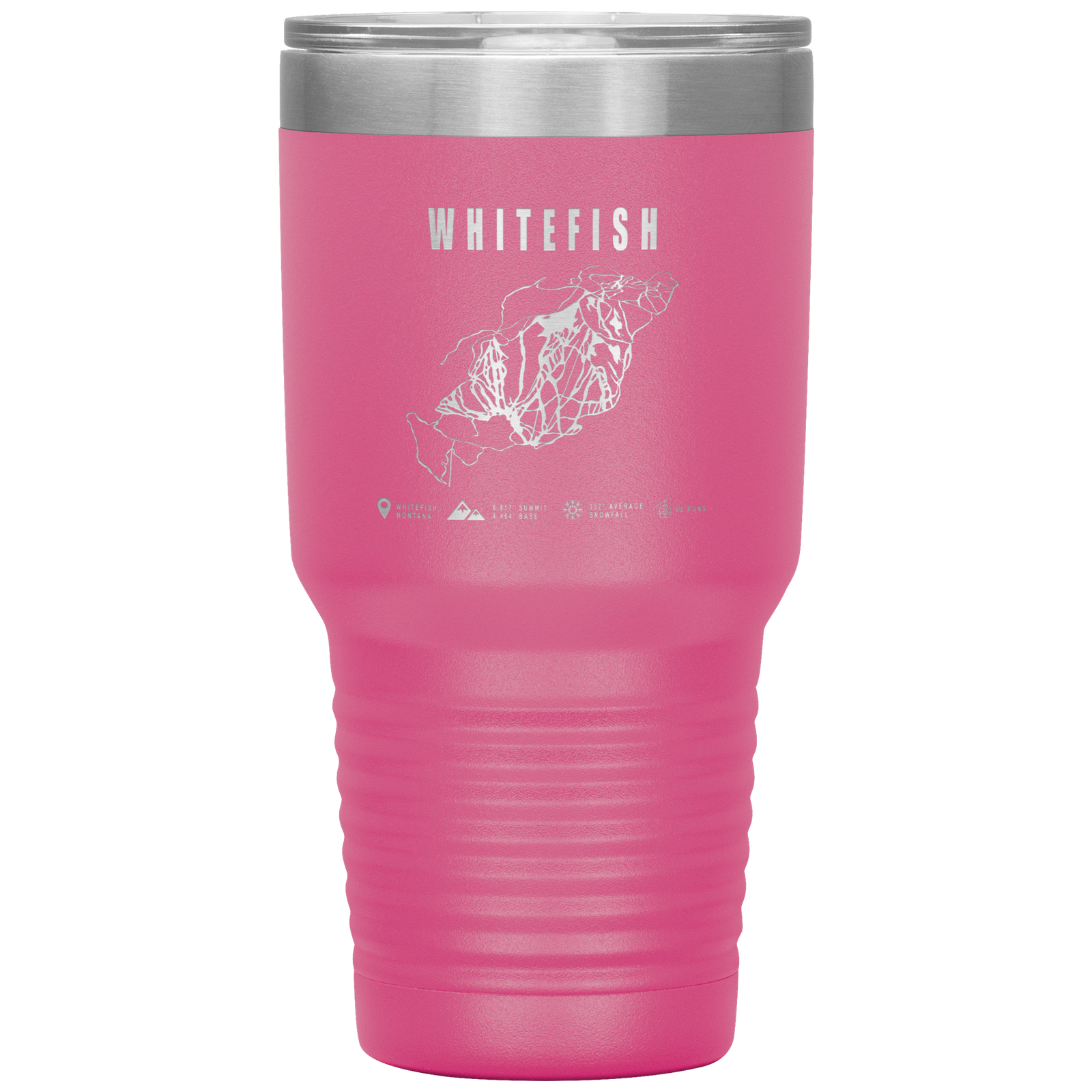 Whitefish Montana Ski Trail Map 30oz Tumbler - Powderaddicts