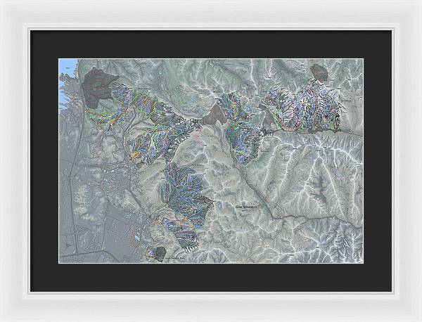 One Wasatch Ski Trail Map - Framed Print - Powderaddicts