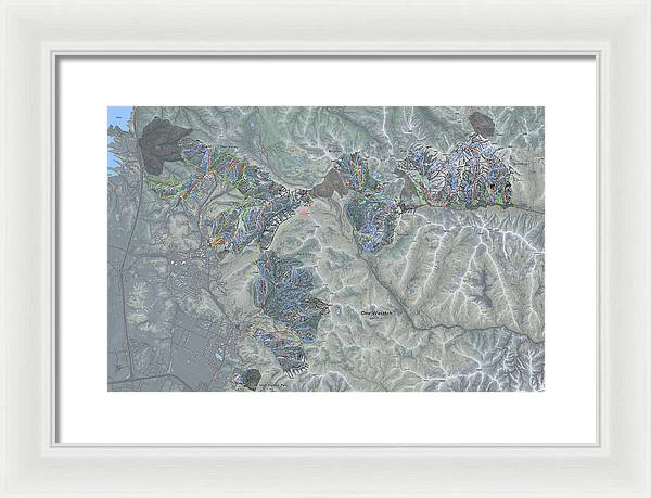 One Wasatch Ski Trail Map - Framed Print - Powderaddicts