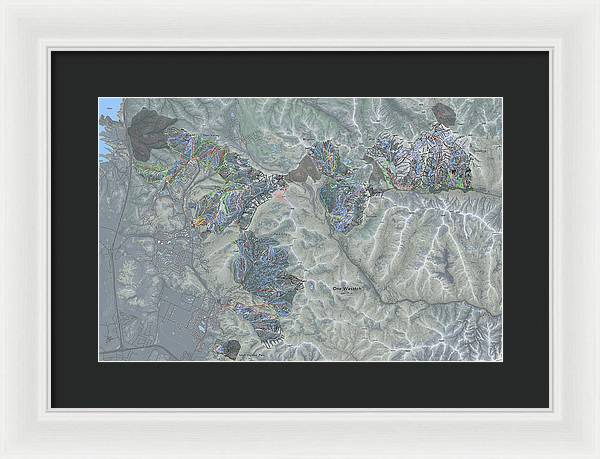 One Wasatch Ski Trail Map - Framed Print - Powderaddicts