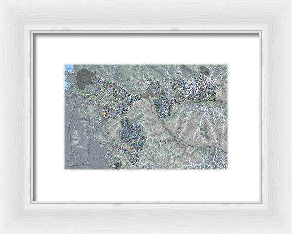 One Wasatch Ski Trail Map - Framed Print - Powderaddicts