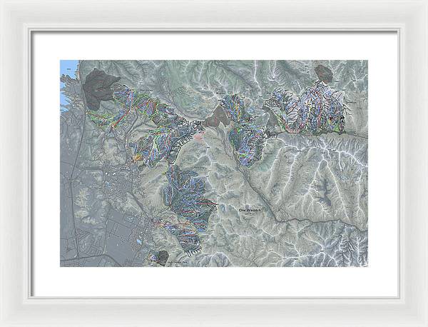 One Wasatch Ski Trail Map - Framed Print - Powderaddicts