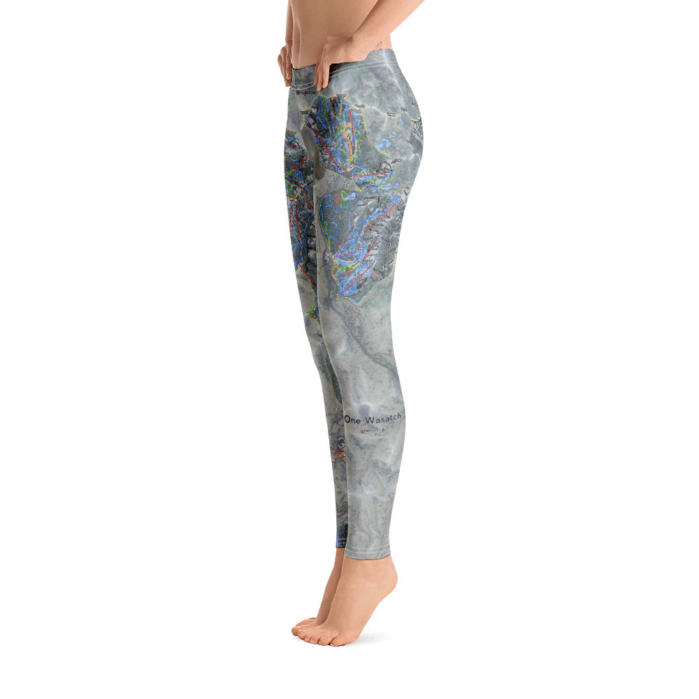 One Wasatch, Utah Ski Trail Map Women's Base Layer Bottom - Powderaddicts