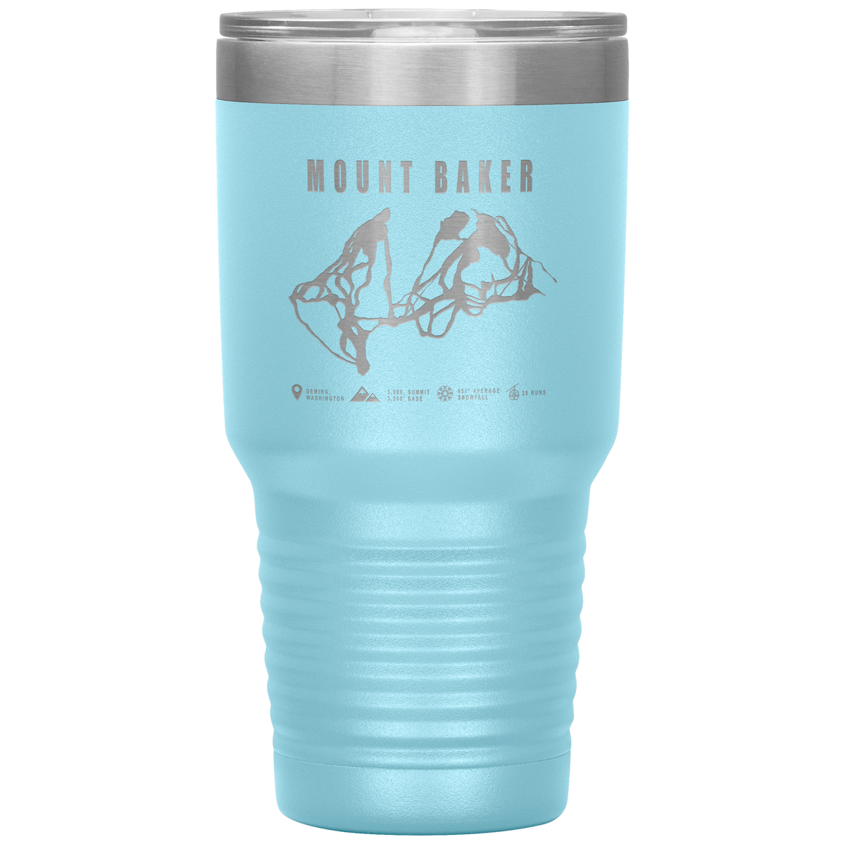 Mount Baker, Washington Ski Trail Map 30oz Tumbler - Powderaddicts