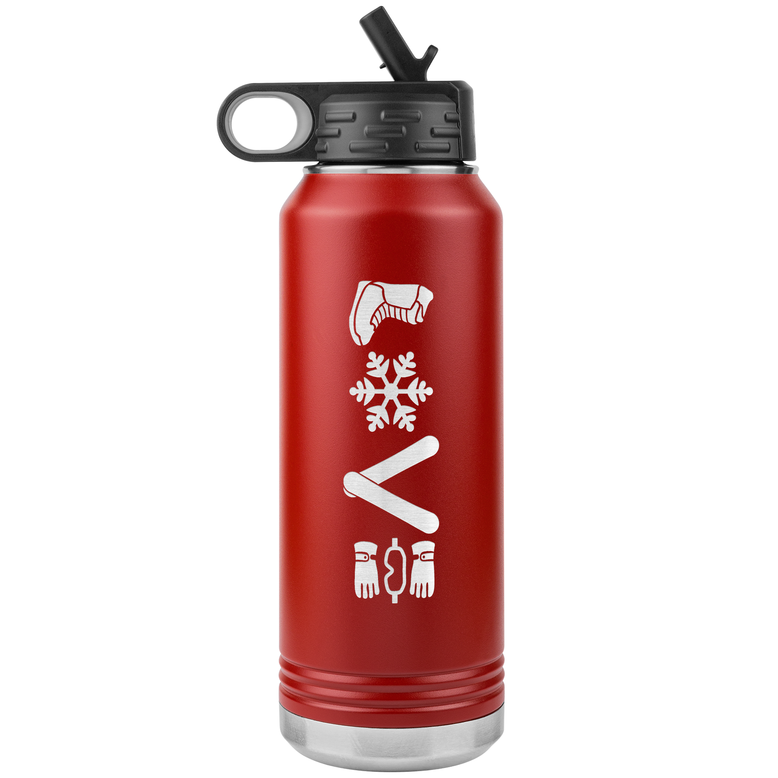 Love Snowboard Symbols 32oz Water Bottle Tumbler - Powderaddicts