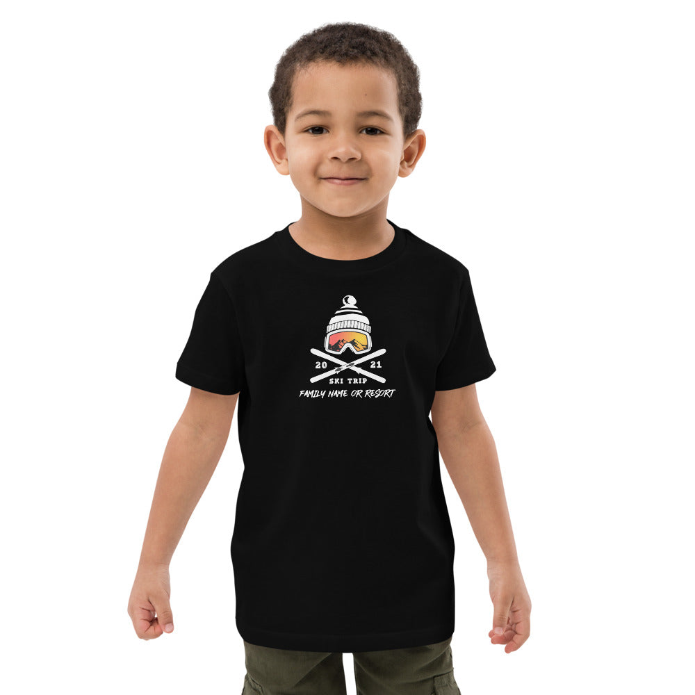 PERSONALIZED FAMILY SKI TRIP Organic cotton kids t-shirt - 2021