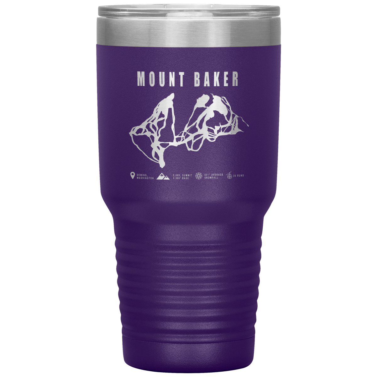 Mount Baker, Washington Ski Trail Map 30oz Tumbler - Powderaddicts