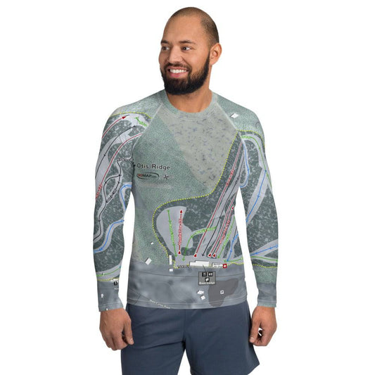 Otis Ridge ,Massachusetts Ski Trail Map Men's Base Layer Top - Powderaddicts