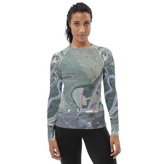 Otis Ridge, Massachusetts Ski Trail Map Women's Base Layer Top - Powderaddicts