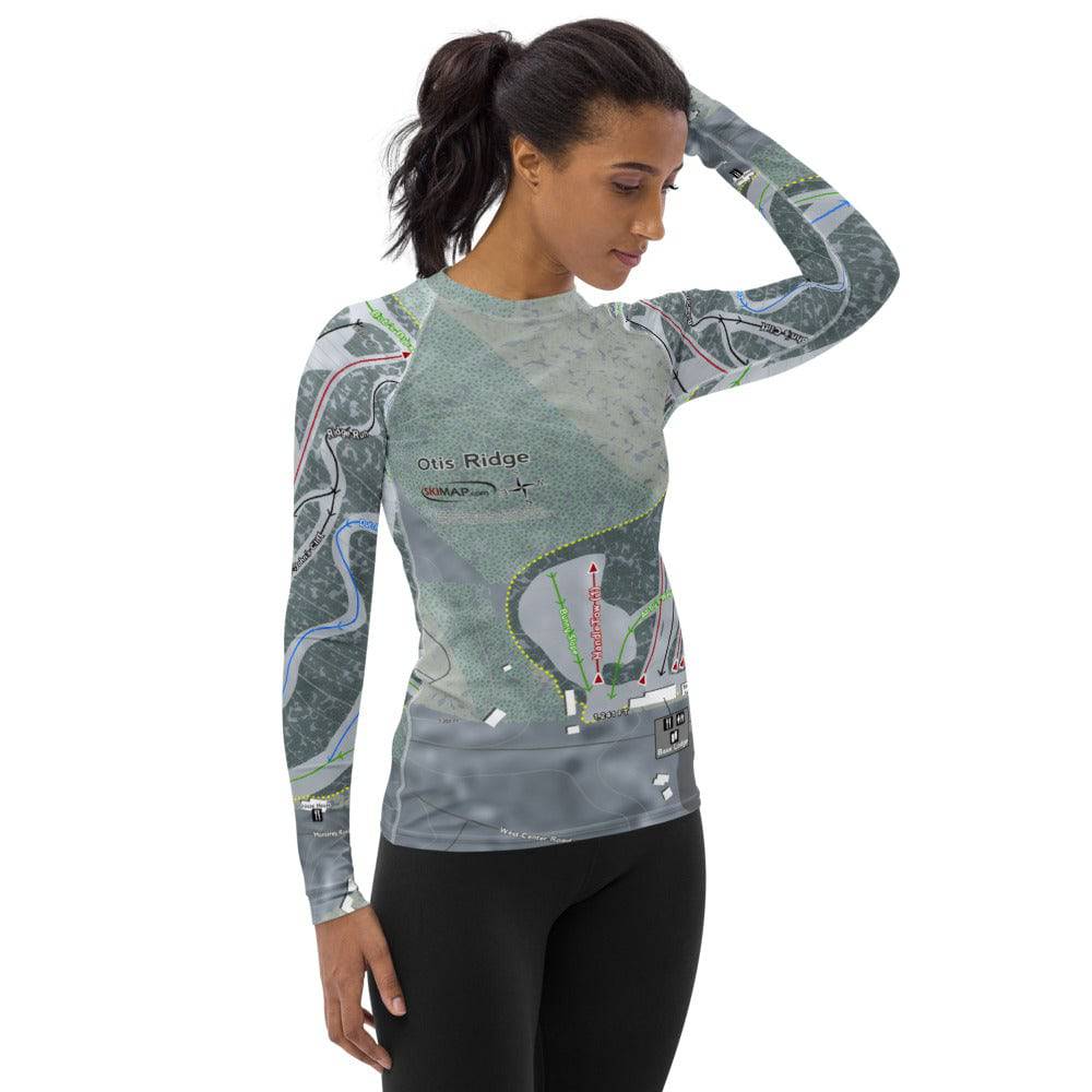 Otis Ridge, Massachusetts Ski Trail Map Women's Base Layer Top - Powderaddicts