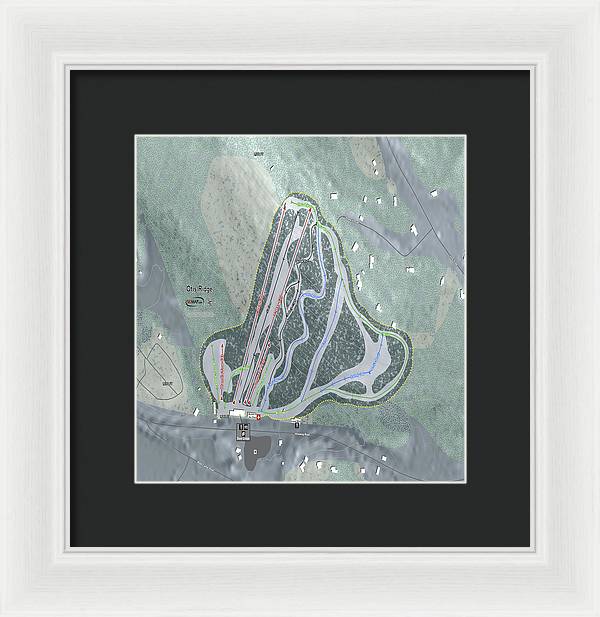 Otis Ridge Ski Trail Map - Framed Print - Powderaddicts