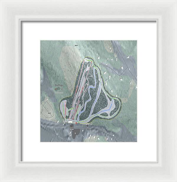 Otis Ridge Ski Trail Map - Framed Print - Powderaddicts
