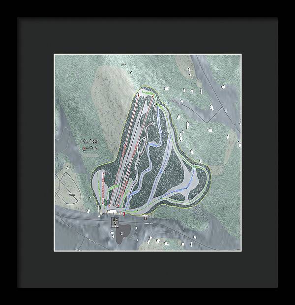 Otis Ridge Ski Trail Map - Framed Print - Powderaddicts