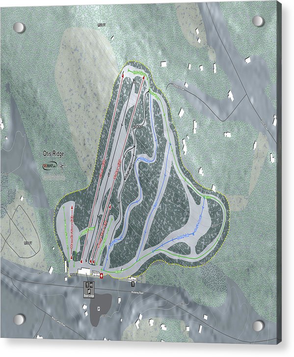 Otis Ridge Ski Trail Map - Acrylic Print - Powderaddicts