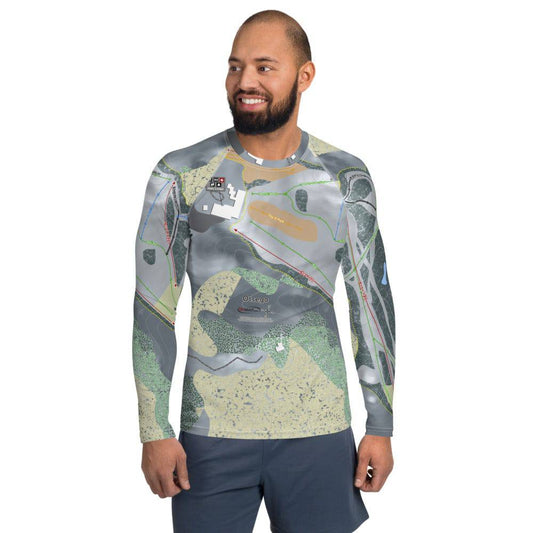 Otsego, Michigan Ski Trail Map Men's Base Layer Top - Powderaddicts