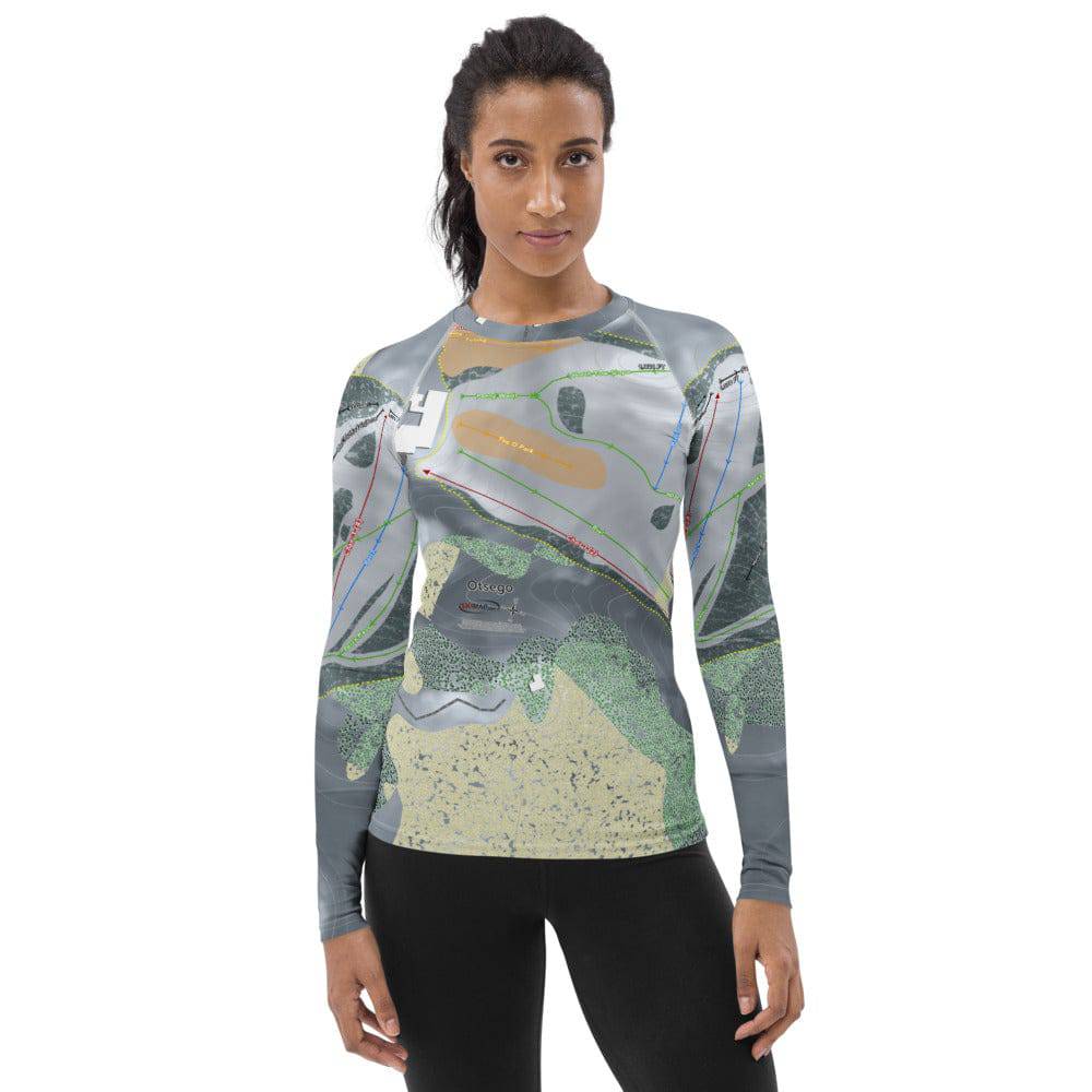 Otsego, Michigan Ski Trail Map Women's Base Layer Top