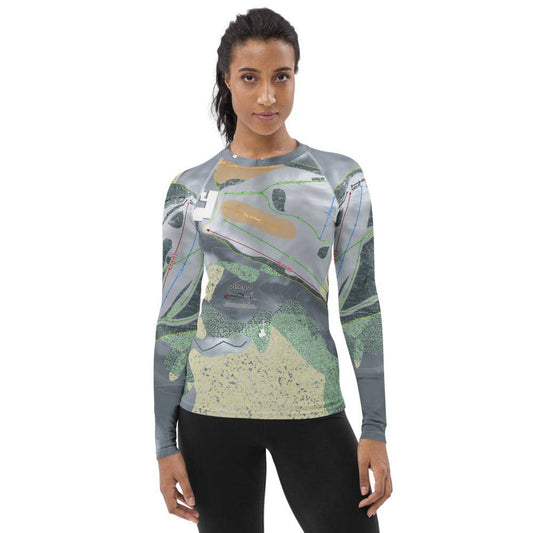 Otsego, Michigan Ski Trail Map Women's Base Layer Top - Powderaddicts