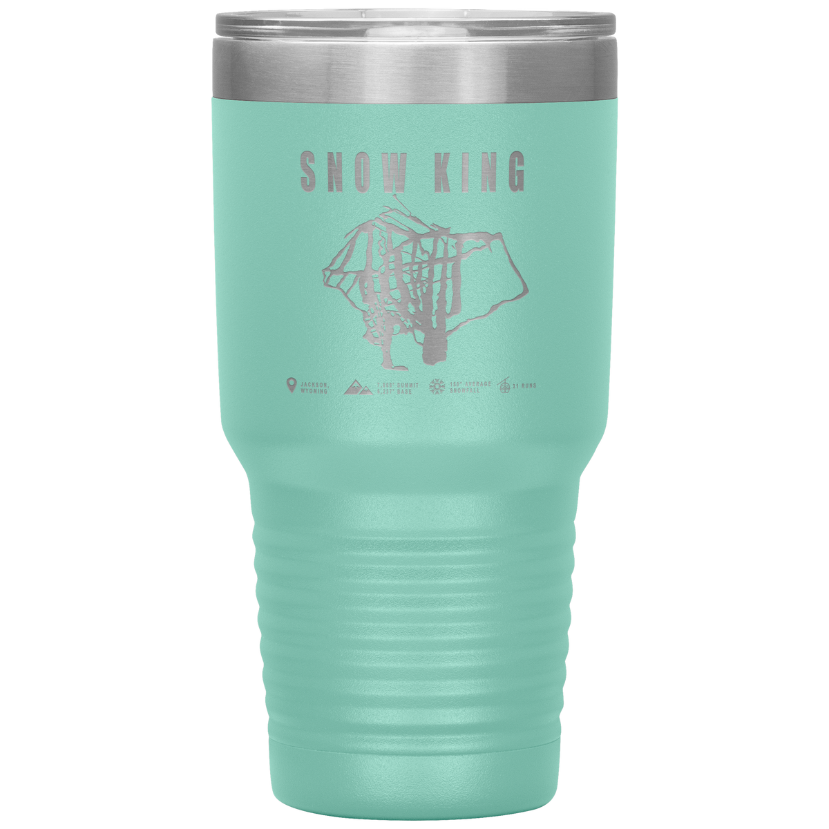 Snow King Wyoming Ski Trail Map 30oz Tumbler - Powderaddicts