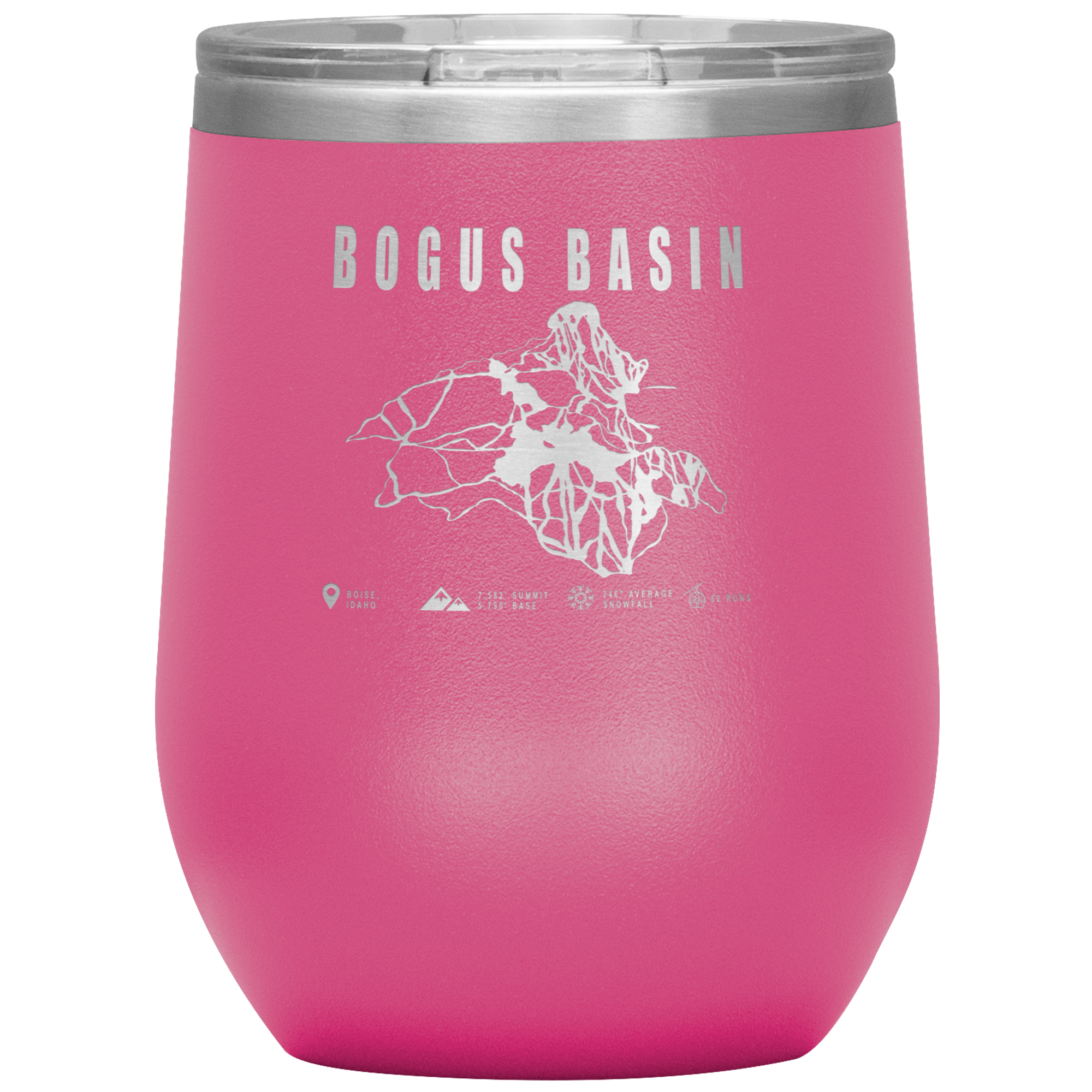 Bridger Bowl Montana Ski Trail Map Wine 12oz Tumbler - Powderaddicts