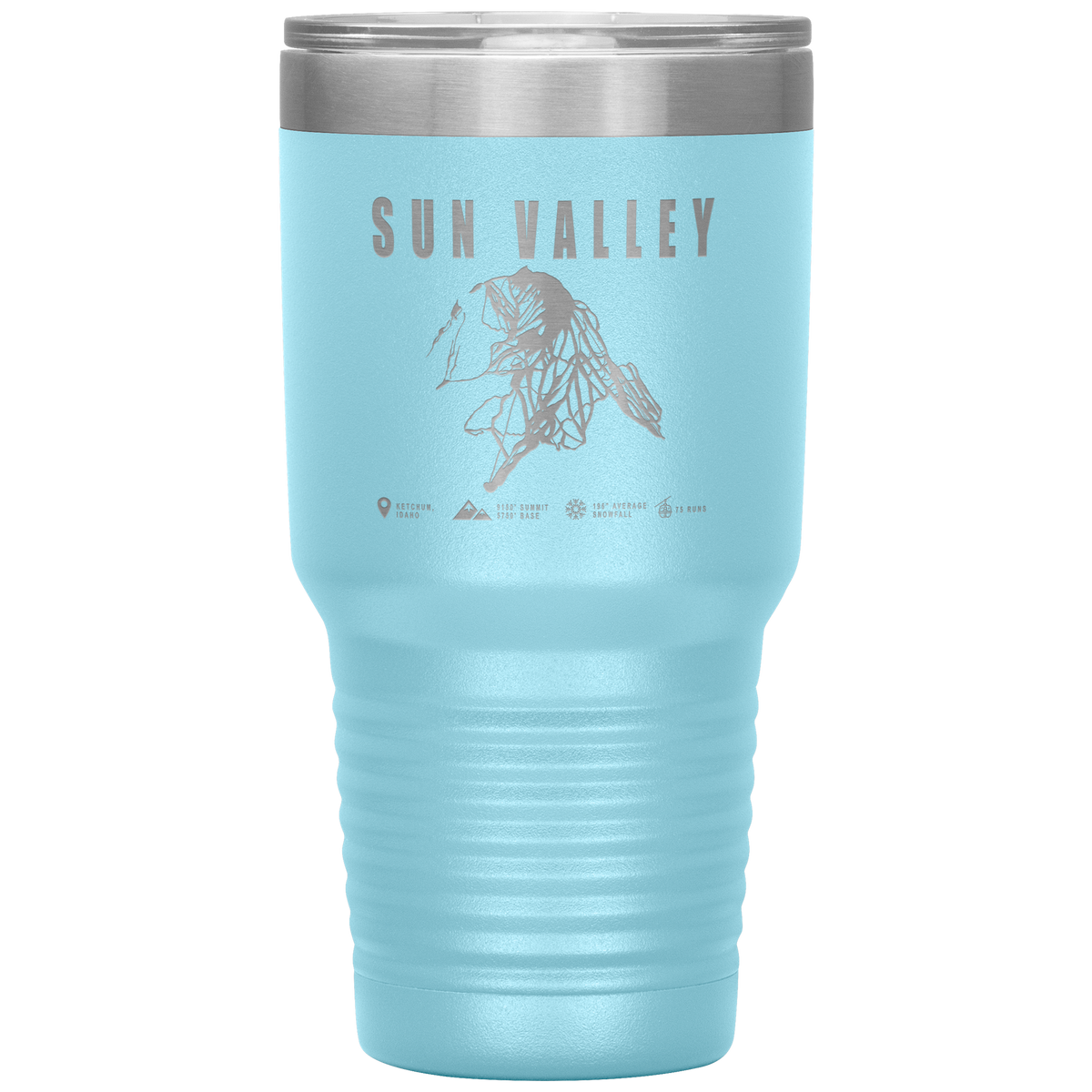 Sun Valley Idaho Ski Trail Map 30oz Tumbler - Powderaddicts