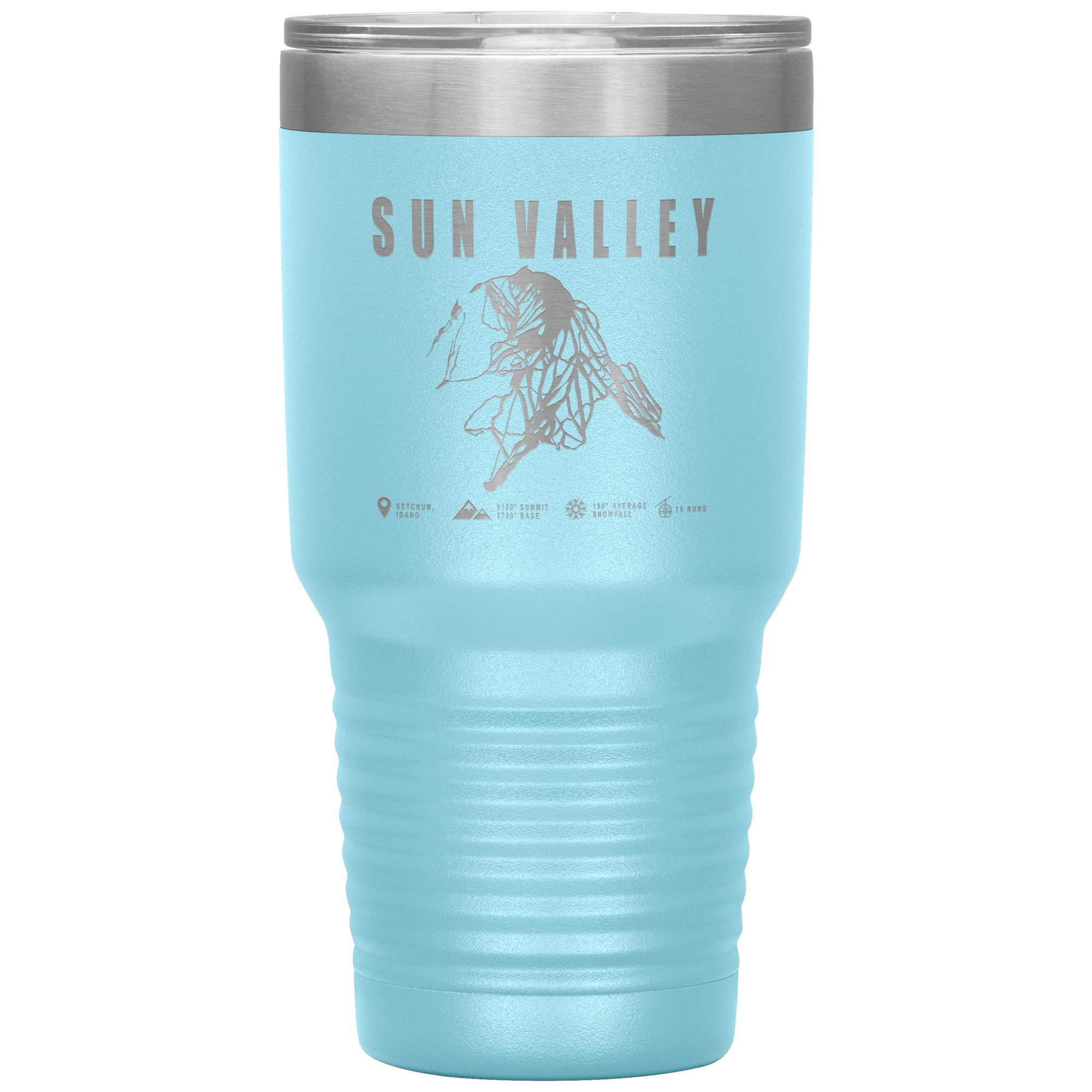 Sun Valley Idaho Ski Trail Map 30oz Tumbler - Powderaddicts