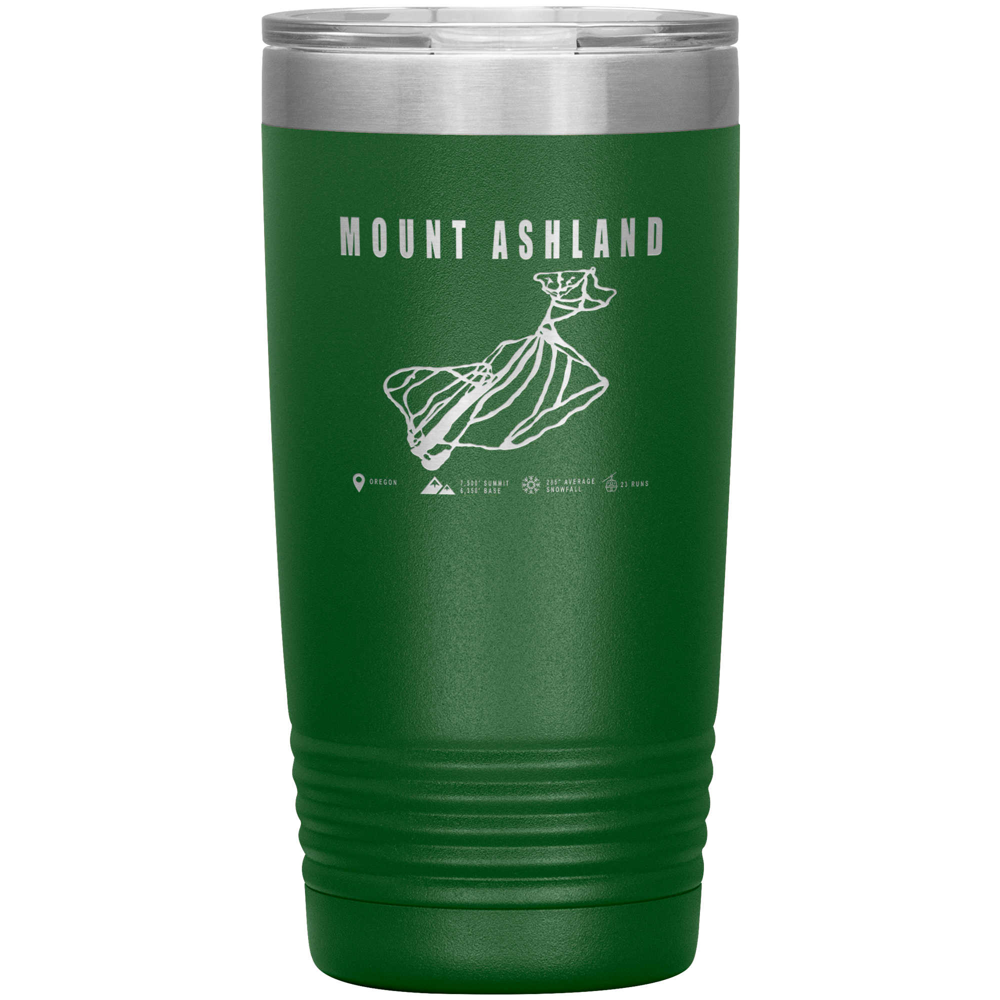 Mount Ashland, Oregon Ski Trail Map 20oz Tumbler - Powderaddicts