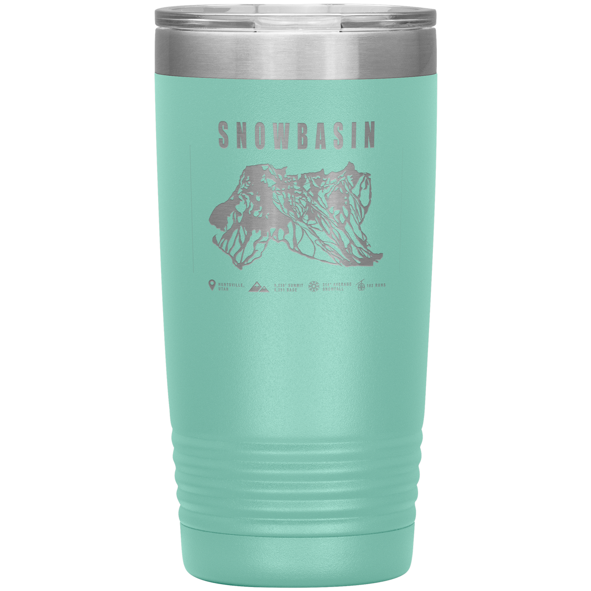 Snowbasin, Utah Ski Trail Map - 20oz Tumbler - Powderaddicts