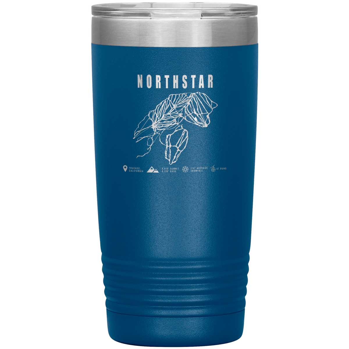 Northstar, California Ski Trail Map 20oz Tumbler - Powderaddicts
