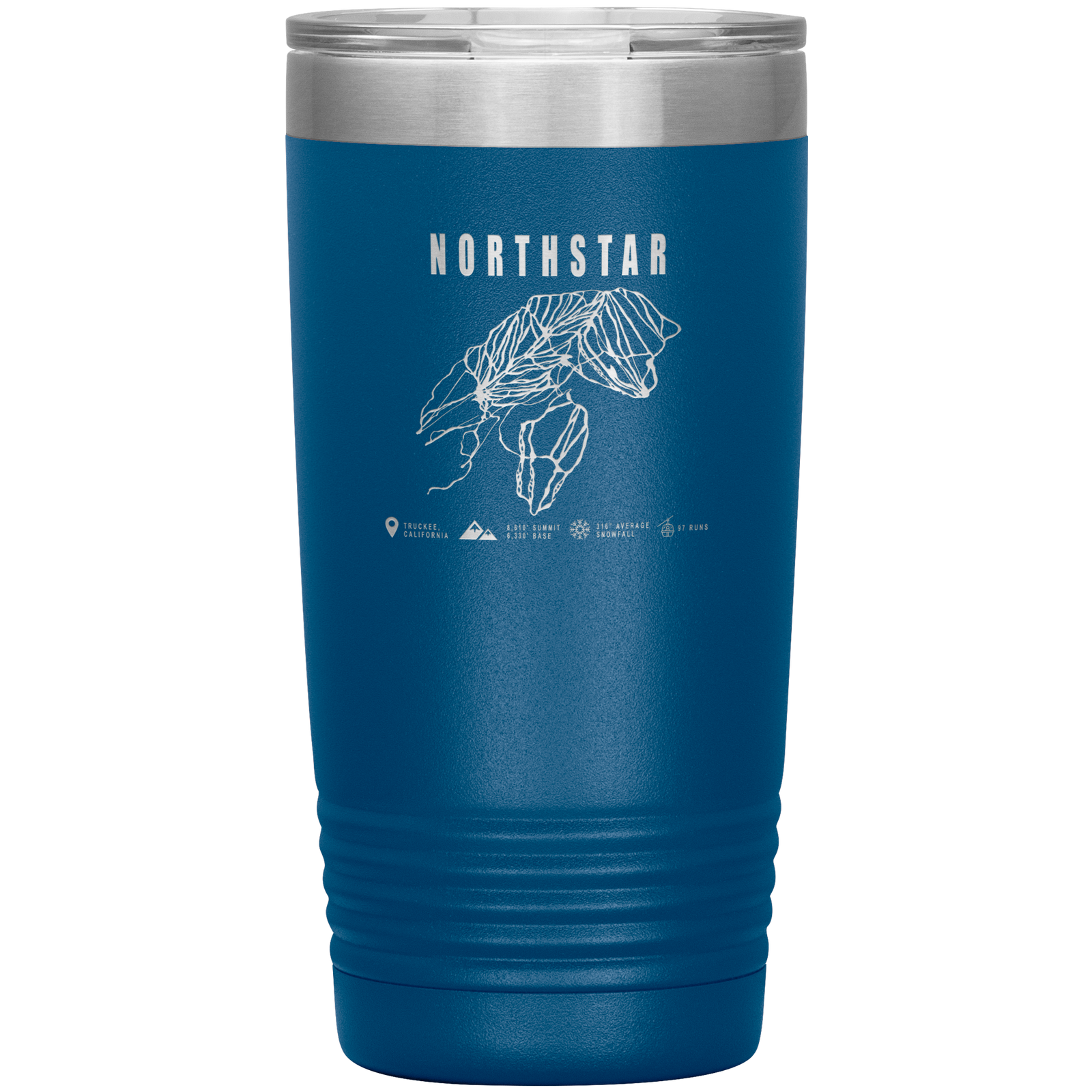 Northstar, California Ski Trail Map 20oz Tumbler - Powderaddicts