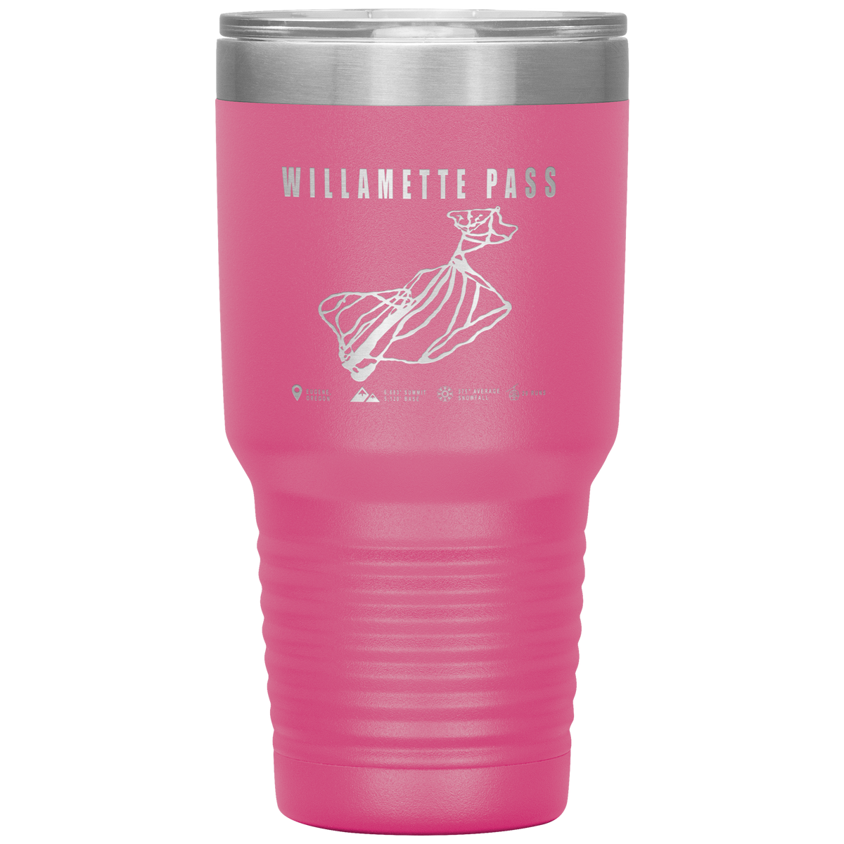 Willamette Pass, Oregon Ski Trail Map 30oz Tumbler - Powderaddicts