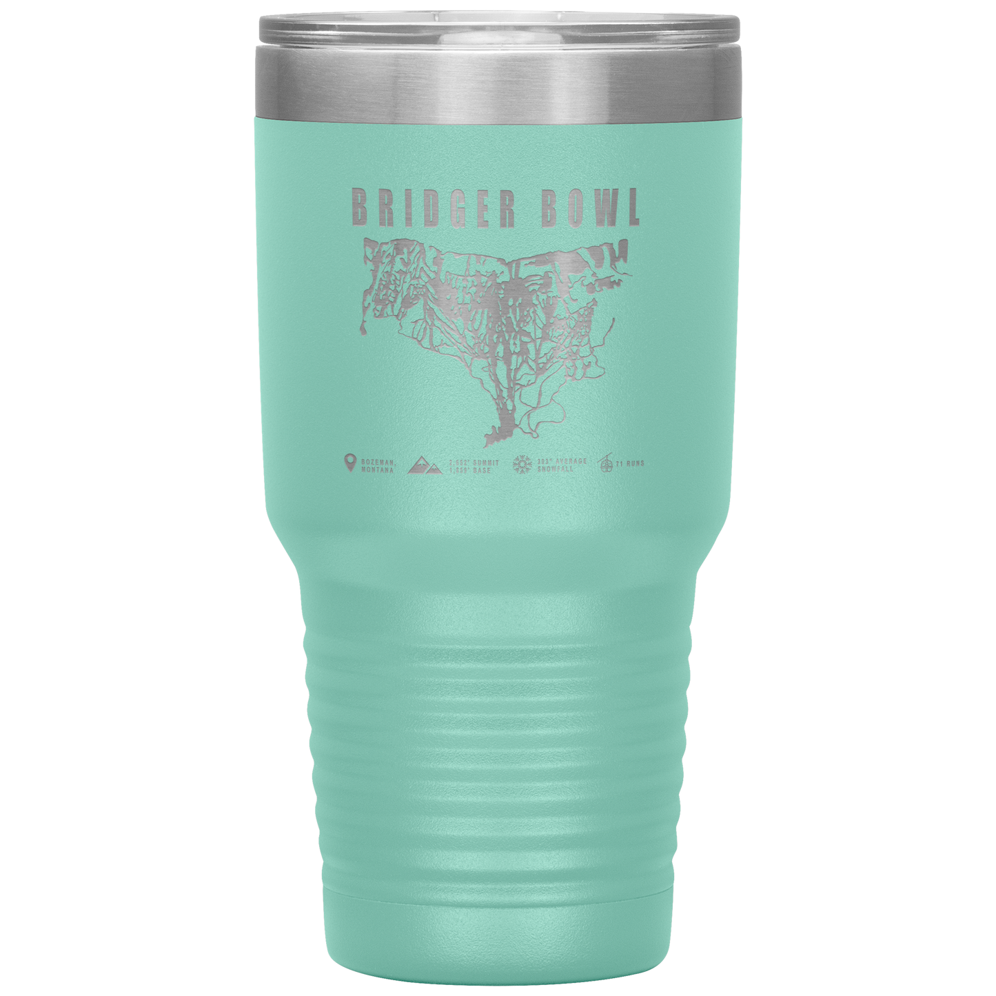 Bridger Bowl Montana Ski Trail Map 30oz Tumbler - Powderaddicts