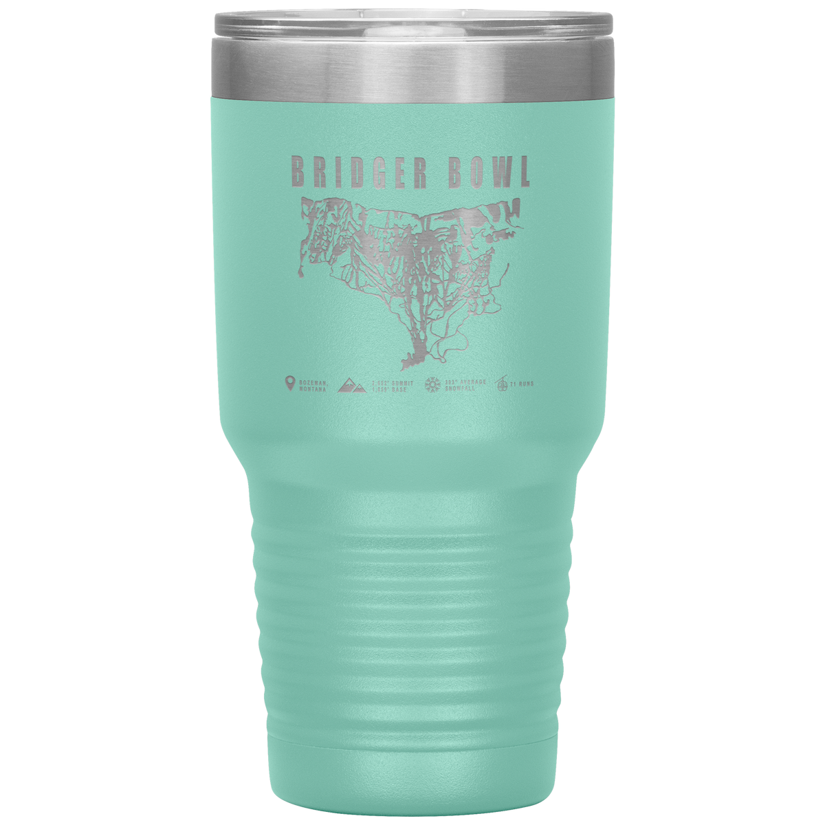 Bridger Bowl Montana Ski Trail Map 30oz Tumbler - Powderaddicts