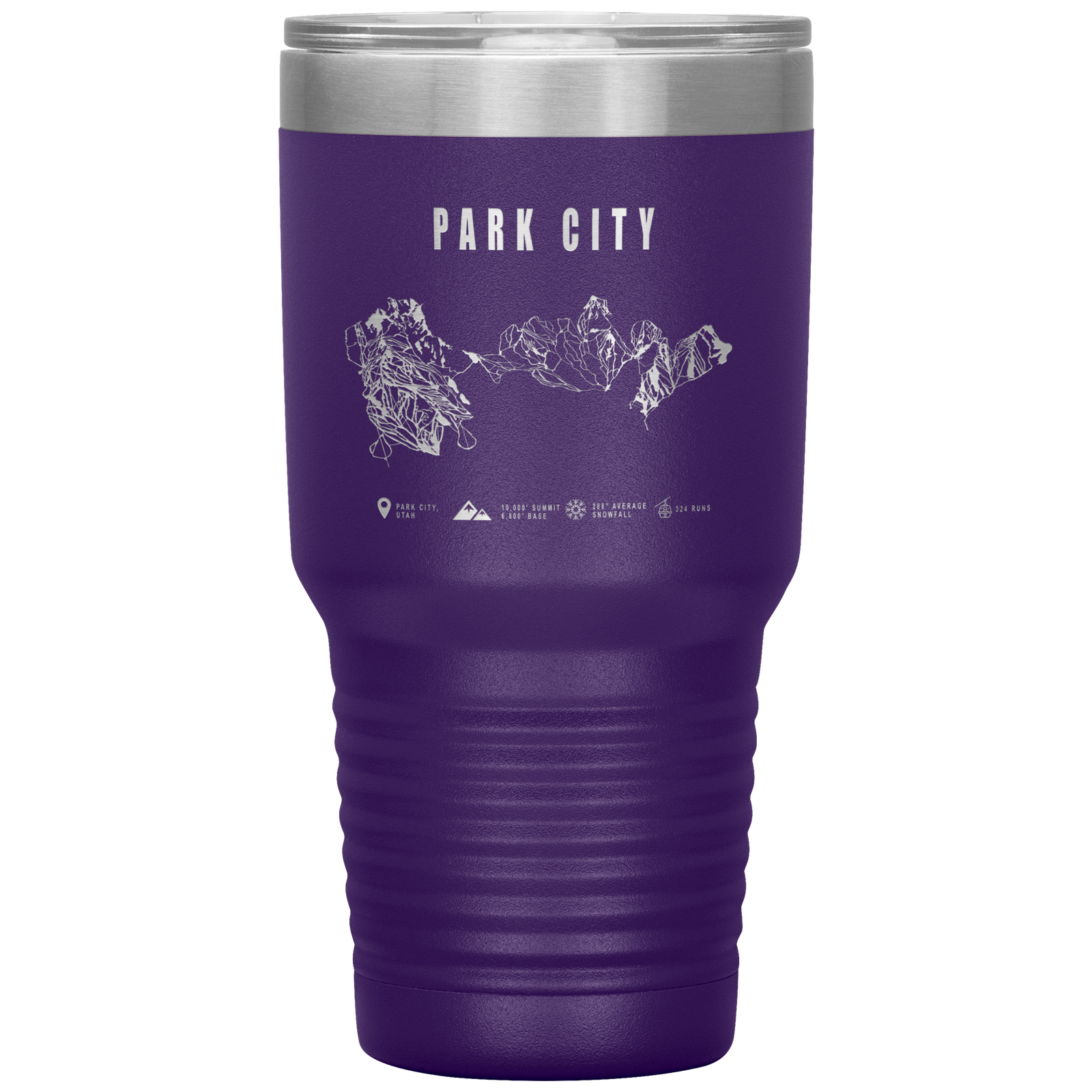 Park city,Utah Ski Trail Map 30oz Tumbler - Powderaddicts