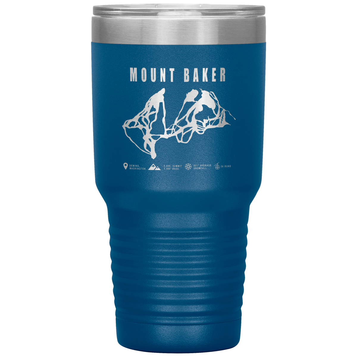 Mount Baker, Washington Ski Trail Map 30oz Tumbler - Powderaddicts